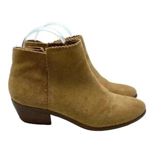 Jack Rogers Tan suede heeled booties  classic side zip